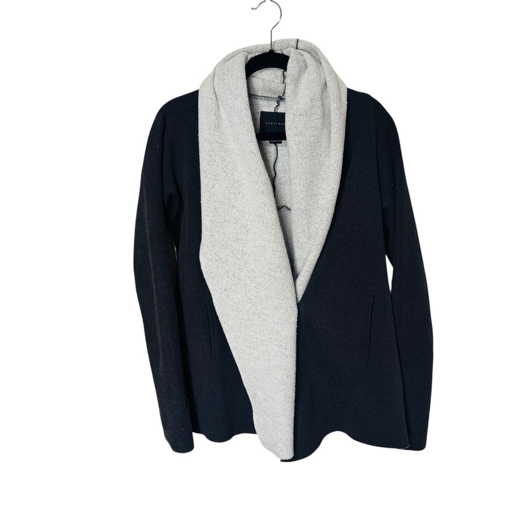 Sanctuary Womens S Cardigan Fleece Sweatshirt Sweater Charcoal Grey Comfy Casual
